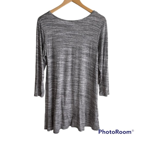 Soft Surroundings Heathered Marbled Gray Ladies 3/4 Sleeve Casual Tunic, M‎ - Picture 2 of 6